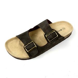 Natural Walk Dark Brown Leather Sandals Size 12 (46)